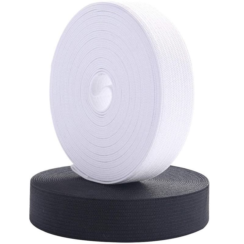 10Meters Sewing Elastic Band Heavy Stretch High Elasticity Knit Elastic Band for Sewing Waistband Elastic White Black