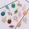 Korean Alloy Pearlescent Seashell & Starfish Pendant for DIY Jewelry Accessories