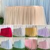 Solid Color Tulle Table Skirt Round Table Cloth for Wedding Birthday Tablecloth Dining Party Table Accessories Wedding Decor