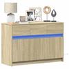 VidaXL TV Cabinet with LED Sonoma Oak 91x34x61 Cm Engineered Wood 852182