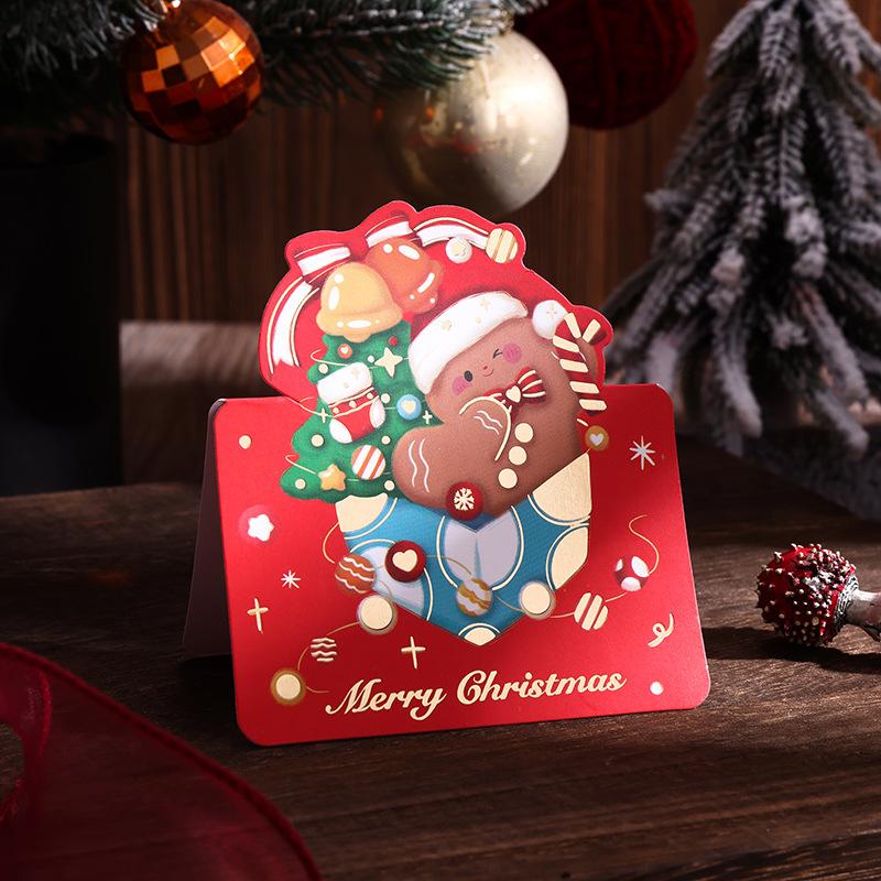 10pcs Merry Christmas Greeting Cards with Santa Claus And Snowman Custom Blank Cards for  Party Invitation New Year Gifts