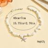 Chip Stone Choker Necklace for Women Starfish Pendant Boho Beach Adjustable Multicolor Summer Fashion Jewelry