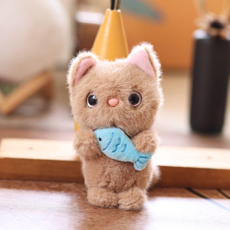 Plush Cat Keychain With Pp Cotton Filling For Bag Decoration And Gift Idea