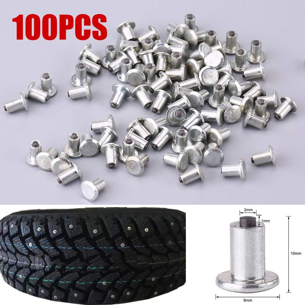 Tire Spikes 100 Pieces 9mm/0.35 Inch Car Snow Tire Studs