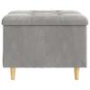 Storage Ottoman with Cushion Light Grey 60 x 60 x 45 cm Velvet