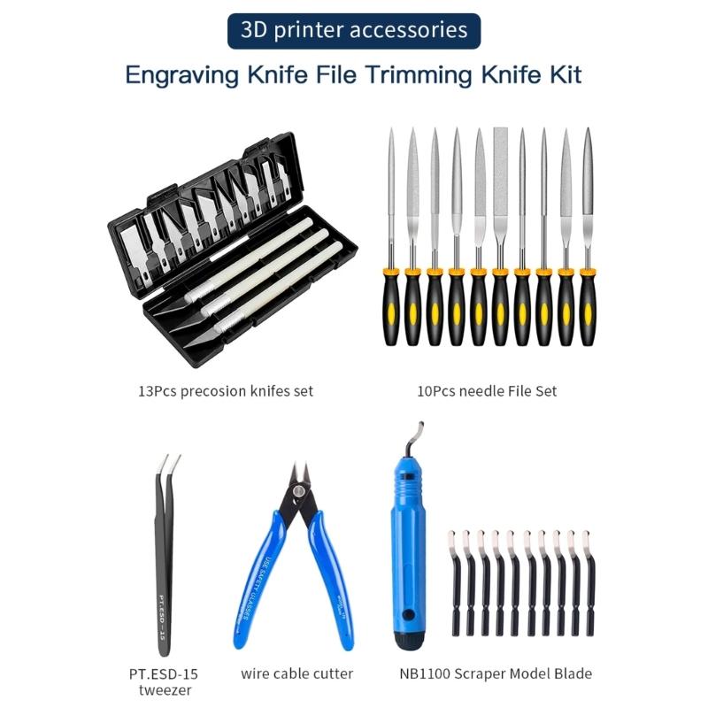 Deburring Tool Kit Trimming Knife Cutter Files Deburring 3D Printer Part For Copper Tube Scraper Cutting Wire Cable