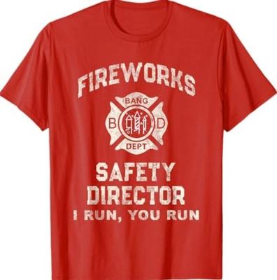 Funny FIREWORKS SAFETY DIRECTOR New Year Eve Pyro Boom Squad T-Shirt