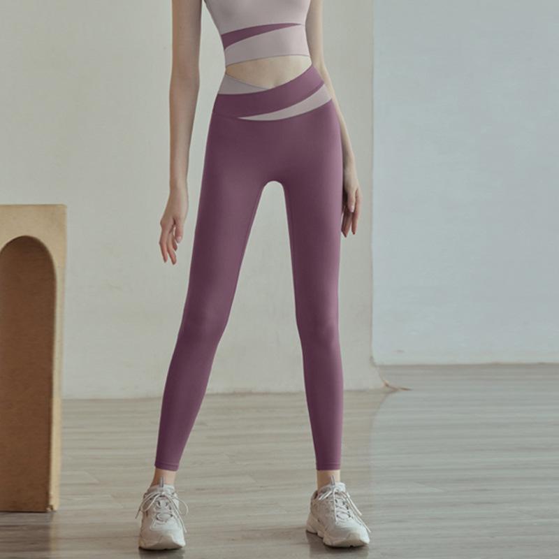High-Waist Cross-Border Yoga Pants: Women's Hip-Lifting, Abdomen-Tightening, Quick-Dry, Elastic Fitness Trousers for Running