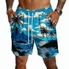 Pantalones Cortos Casuales para Hombre con Estampado Hawaiano y Cordón, Ligeros de Secado Rápido con Entrepierna de 5 Pulgadas para Vacaciones de Verano