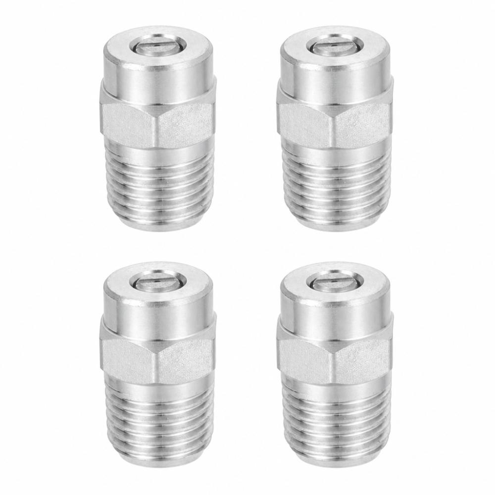 4PCS Flat Head Misting Nozzle Stainless Steel Surface Cleaner Nozzle Cooling Use 25 Degree