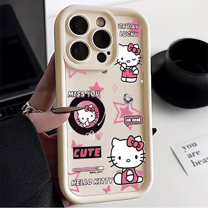 Cute Hello Kitty Gramophone Phone Case For Google Pixel 7 8 9 Pro 7A 8A 5G 9 Pro XL Soft Silicone Y2K Shockproof Pink Cover
