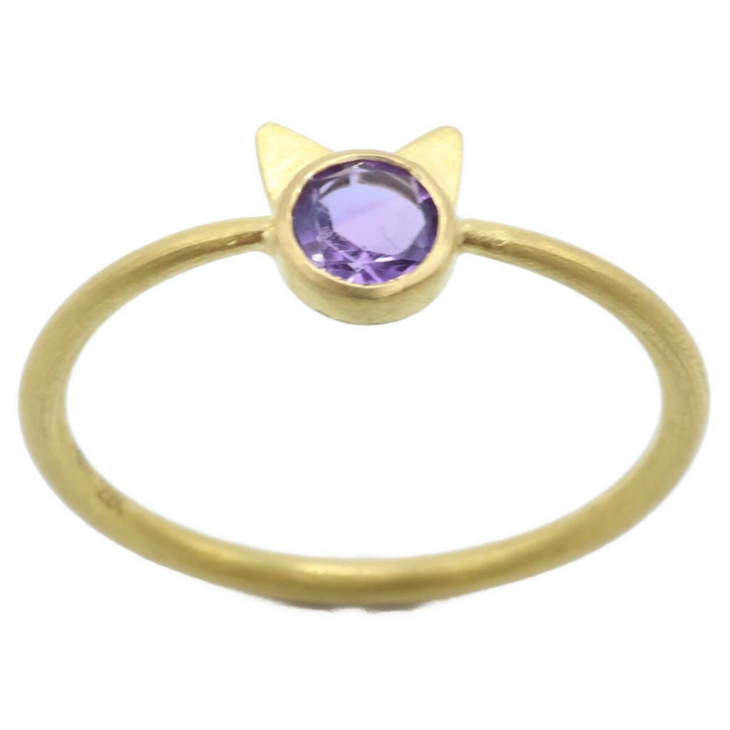 Marie-Helene de Taillac 22KYG 0.21ct Amethyst Little Cat Ring ring Yellow GoldUsed