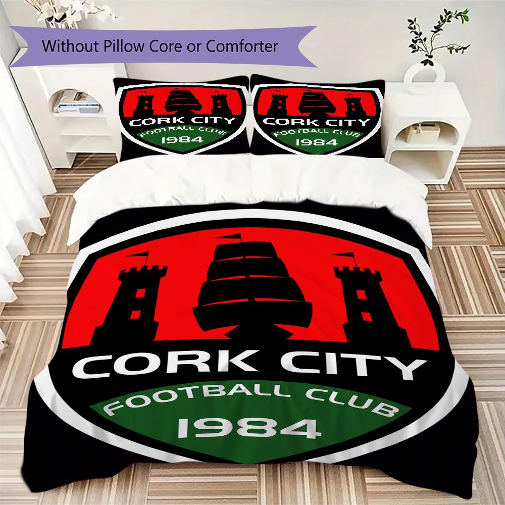 Cork City Fc Pattern Bedding Uilt Set Uilt Cover Pillowcase Home Decoration Birthday Gift (1 * Duvet Cover + 2 * Pillowcase Without Core)