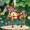 2D Flat Christmas Hanging Pendant Colorful Car Horse Pendant  Bag Charms
