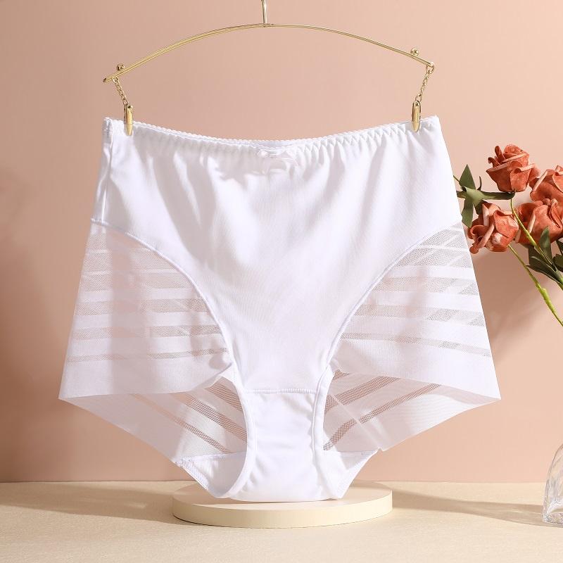 

Allofme женские трусы-боксеры из ледяного шелка, нижнее белье без следов, кружевное нижнее белье с высокой талией S белый