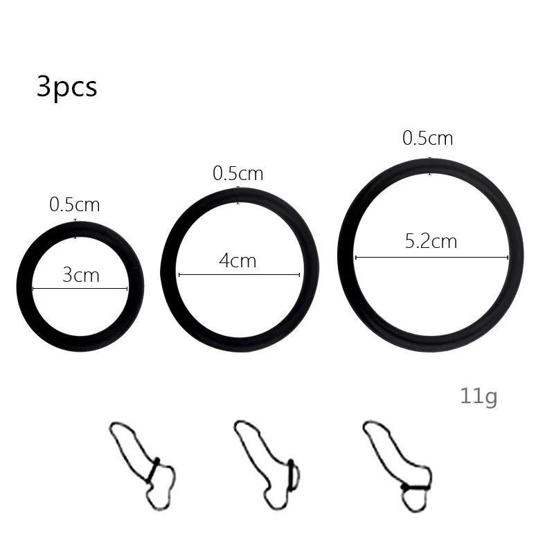 3Pcs Silicone Cock Rings Delay Ejaculation Penis Rings Adult Sex Toys Sex Products For Men Couple Game Sex Shop