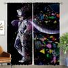 Kaitou Kiddo Blackout Curtain for Room 2 Panel Kitchen Curtains Shades Home Interior Curtains Halloween Decoration Partition