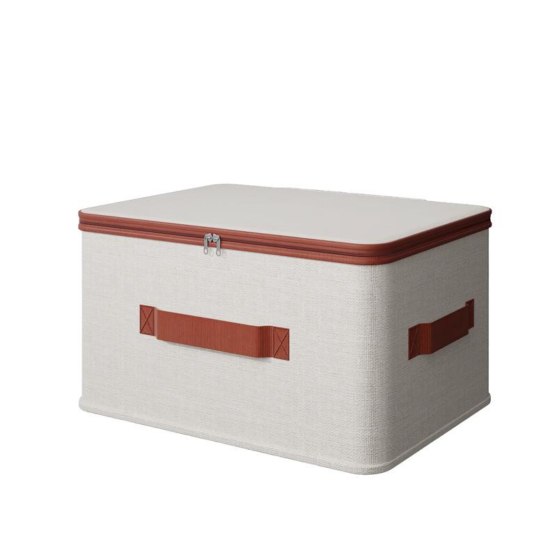 Tianshan Cotton Linen Foldable Storage Box - Moisture & Dust-Proof Wardrobe Organizer