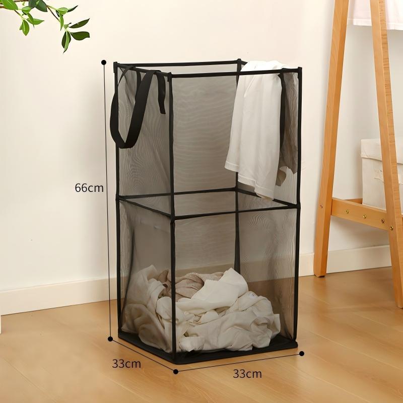 Square Mesh Storage Bag Convenient Laundry Basket Transparent Net-Sheer Single-Layer Double-Layer Dirty Clothes Storage Basket