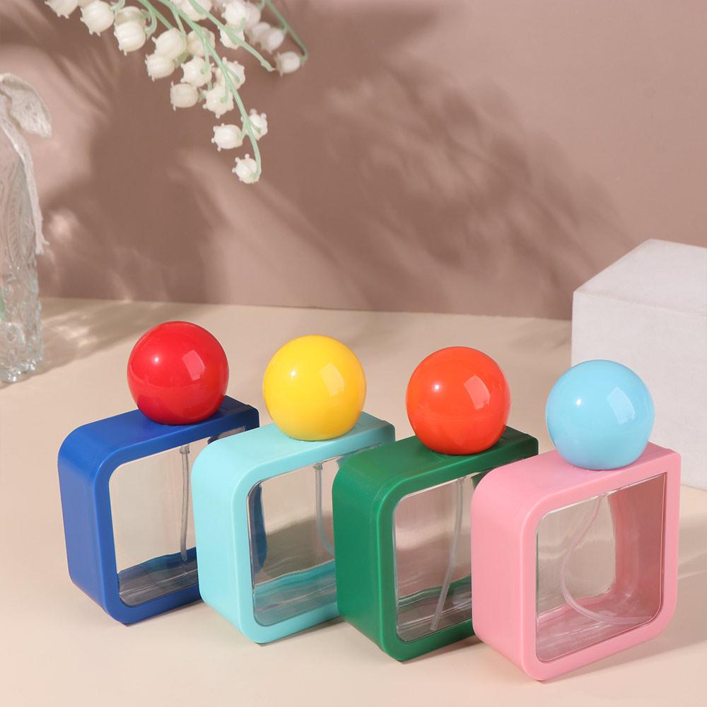 

Reusable Transparent Spray Bottle Portable Cosmetic Container Colored Trim Liquid Sprayer Journey