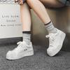 2024 new autumn and winter niche design, simple and versatile personality, thick-soled trendy men's little white shoes, board shoes 77668-J