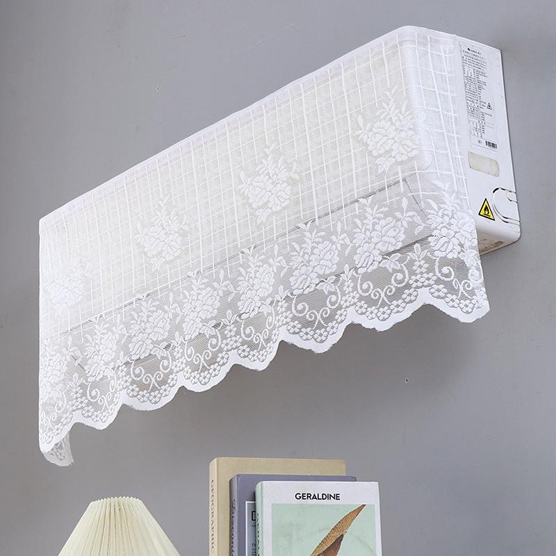 Elegant blondert brodert design Anti-direkte blåsing Klimaanleggtrekk Stoff Veggmontert Støvtett Etui Hjemmedekorasjon
