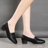 New Style Platform Women's Casual Versatile Low-cut Pointed-toe Leather Shoes for Single Shoes
