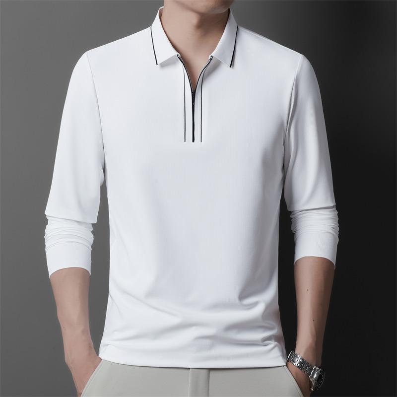 Fashion Casual Lapel Collarpolo Autumn Loose Fit Casual T-Shirt M белый