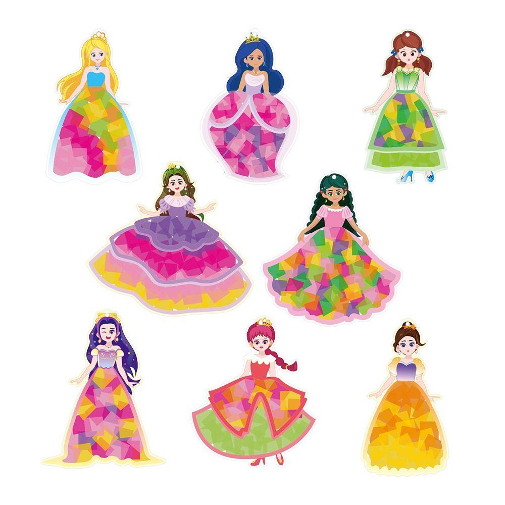Multicolor DIY Sun Catcher Pendant Butterfly Princess Paper Handmade Art Craft Accessories DIY Craft Kit Home Decoration
