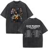 Singer Alex Warren 2026 Tour Print Vintage Washed Tees Men Women Fashion Hip-hop T-shirt Cotton Loose Casual Oversized T-shirts