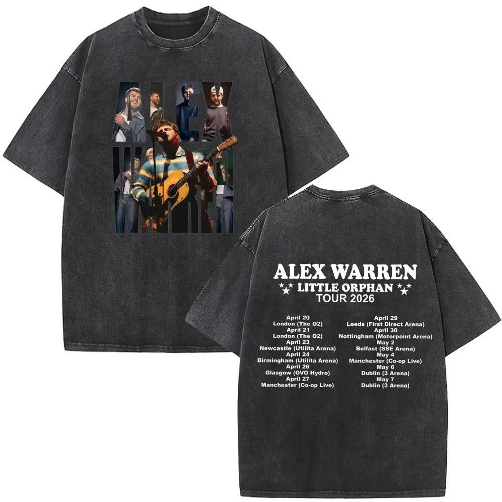 

Singer Alex Warren 2026 Tour Print Tees Men Women Hip-hop T-shirt Summer Cotton Loose Casual Vintage Washed T-shirts Streetwear S