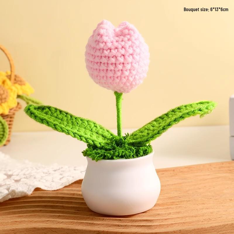 Handgefertigte Sonnenblumen-Schreibtischdekoration - Gewebtes Blumenstrauß-Geschenk für Schüler & Mädchen