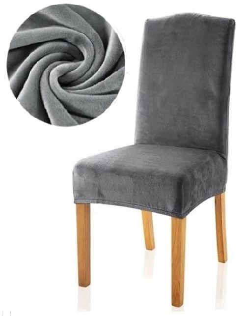 Cover Velvet Chair Grey Velvet Plush Thick