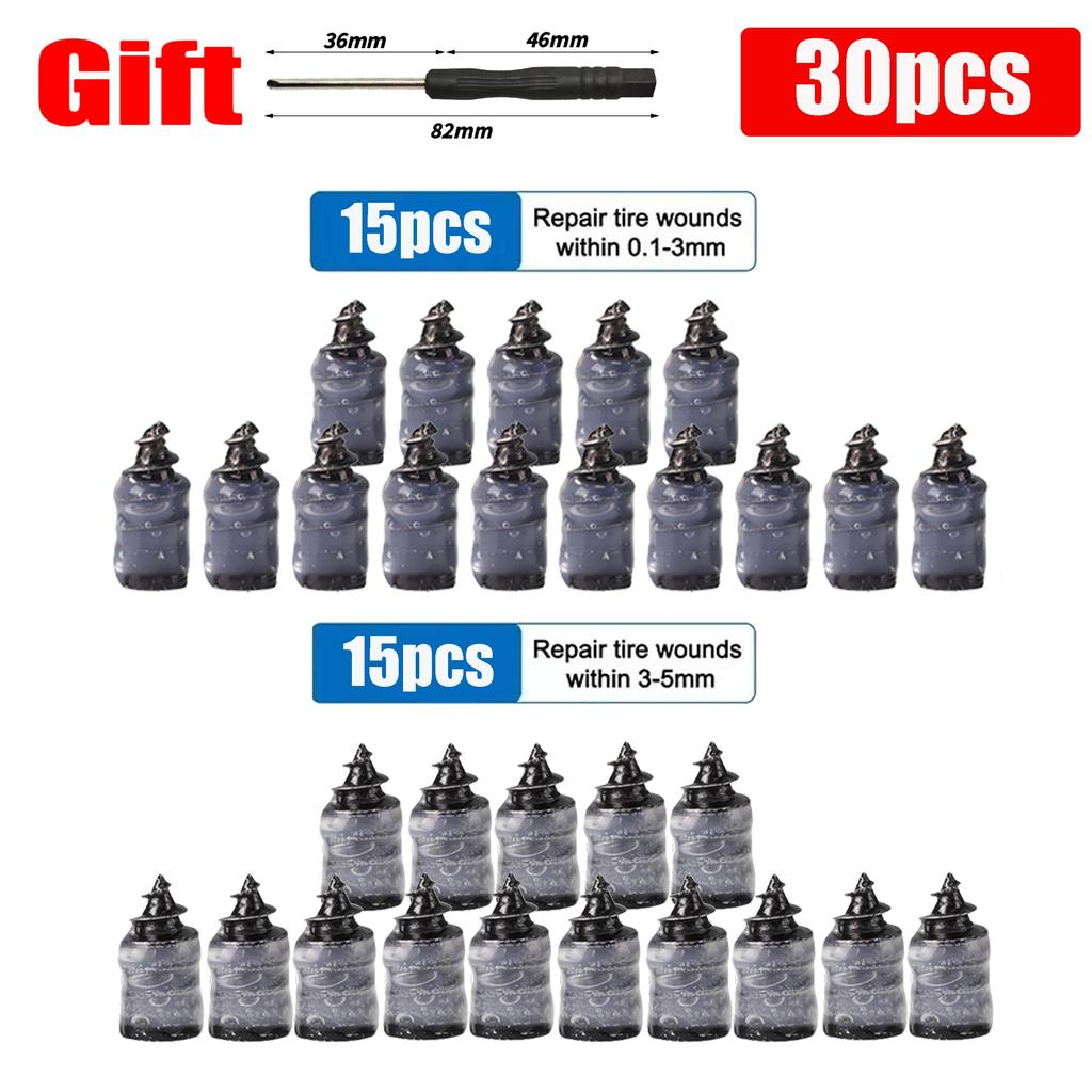 Car Tyre Repair Rubber Nail Car Wheel Punctures Screws Car Tire Repair Kit Car Motorcycle Tire Puncture Repair Screws Tool Valve Stems 1