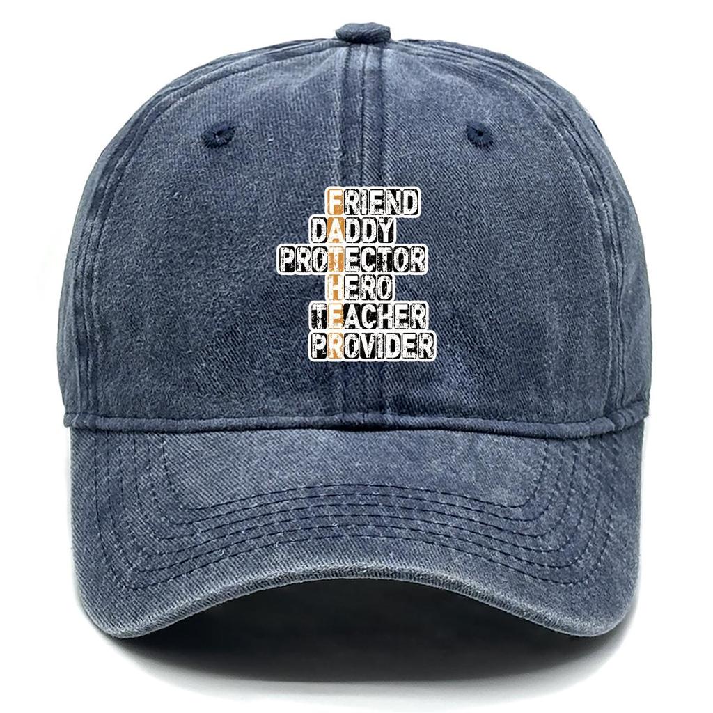 FATHER" Print Adjustable Baseball Cap, Father's Day Flat Cap Leisure Hip Hop Sun Protective Adjustable Strap Snapback Baseball Hat