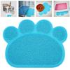 PVC Cat Dog Litter Mat Waterproof AntiSlip   Shape Feeding Bowl Placemat Pet Supplies(  Blue   Shape)