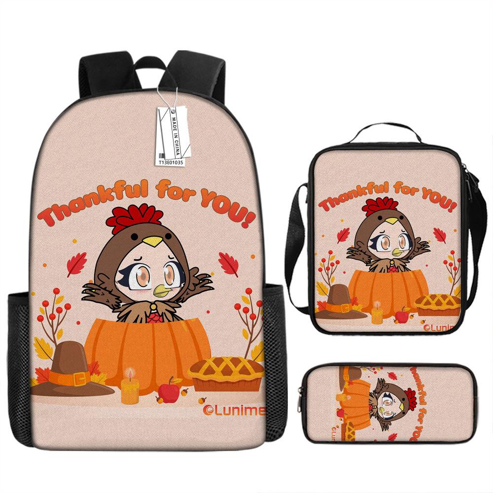 Two-dimensional Children's Schoolbag Animation Boys Backpack Satchel Pencil Case Oxford Cloth