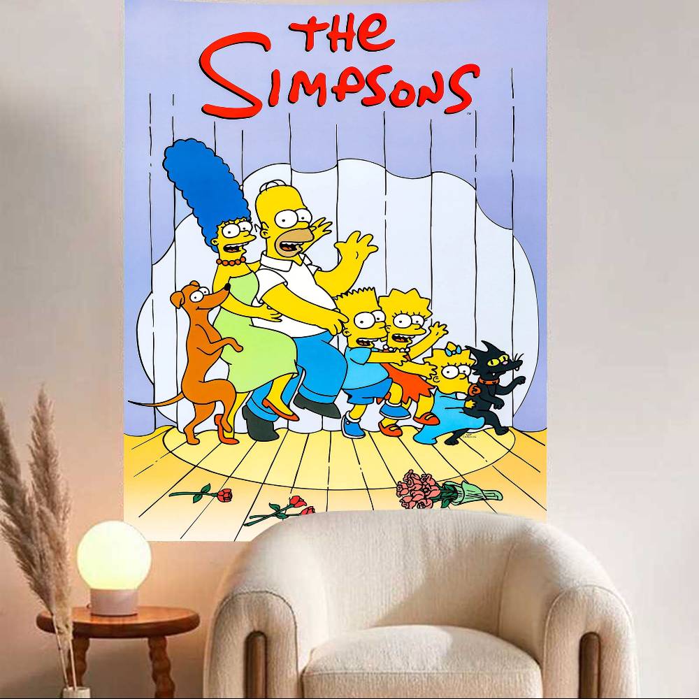 Cute Cartoon The SSimpsons Party Vinyl Backdrops Background Wall Cloth Baby Shower Kids Birthday Party Decoration