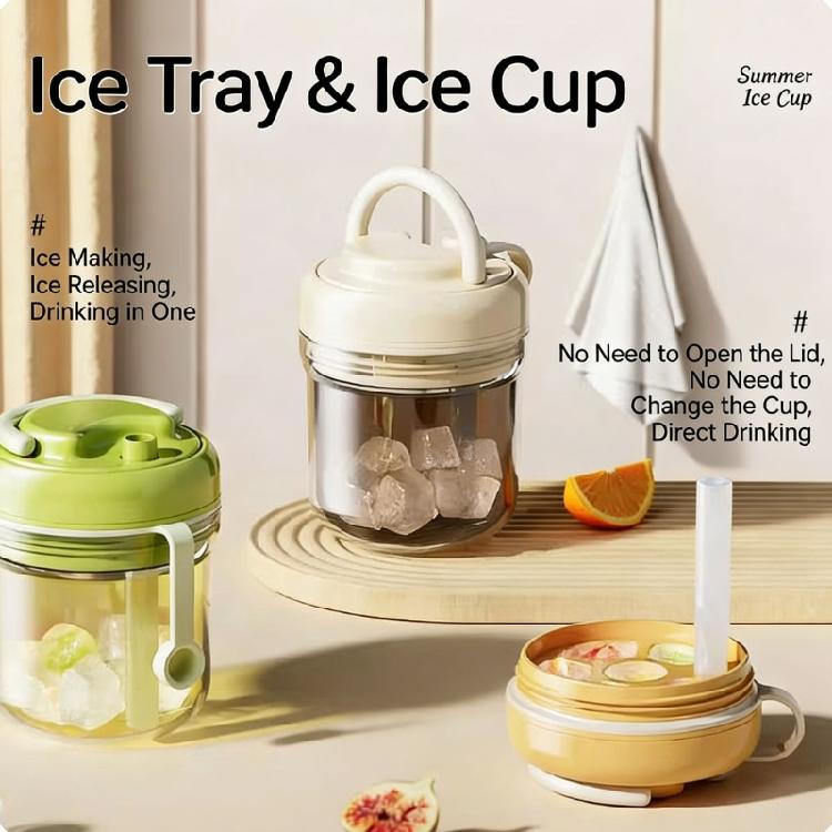 Practical Portable 380ml Ice Cubes Mold And Insulated Water Bottle For Daily Use Beverage Container With Carry Handle