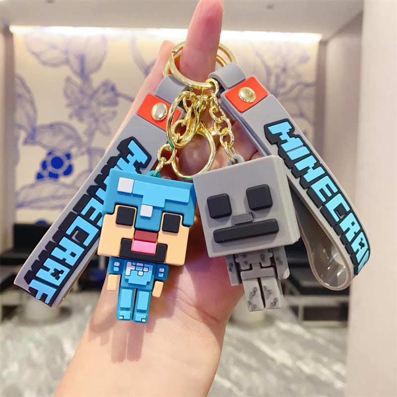 Game Minecraft Keychain, Creative Cartoon Pendant Game Merchandise Small Gift
