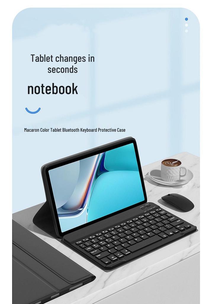 Compatible with Xiaomi 7 Pro/8 Tablets: Leather Case & Detachable Seven-Color Backlit Bluetooth Keyboard Protective Shell.