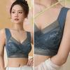 Women Brassiere Plus Size Seamless Lace Mesh Breathable Breast Support Wide Shoulder Strap Padded No Constraint Lady Bra Inner Wear Clothes