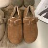 Retro Shoes Women's Autumn and Winter New Flat-bottomed Velvet Warm Lazy One-pedal Shoes Soft-soled Shoes