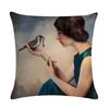 Abstract Fairy Girl Decorative Cushion Cover Linen Pillowcase For Sofa Couch Bedroom Home Living Room Decor 45X45Cm