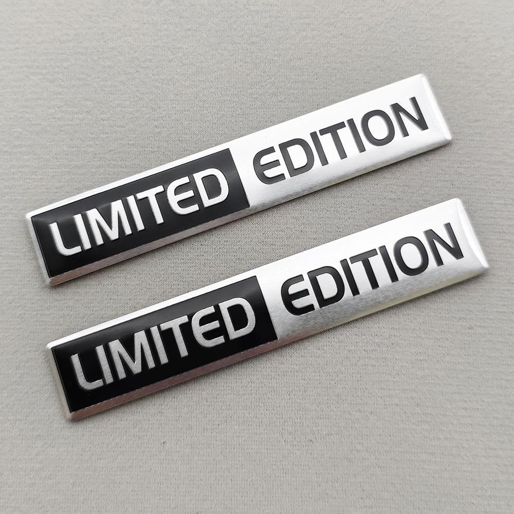 2PCS Metal Aluminium LIMITED EDITION Logo Emblem 3D Chorme Silver Black Red Car Sticker Fender Trunk Badge Decal Car Accessories