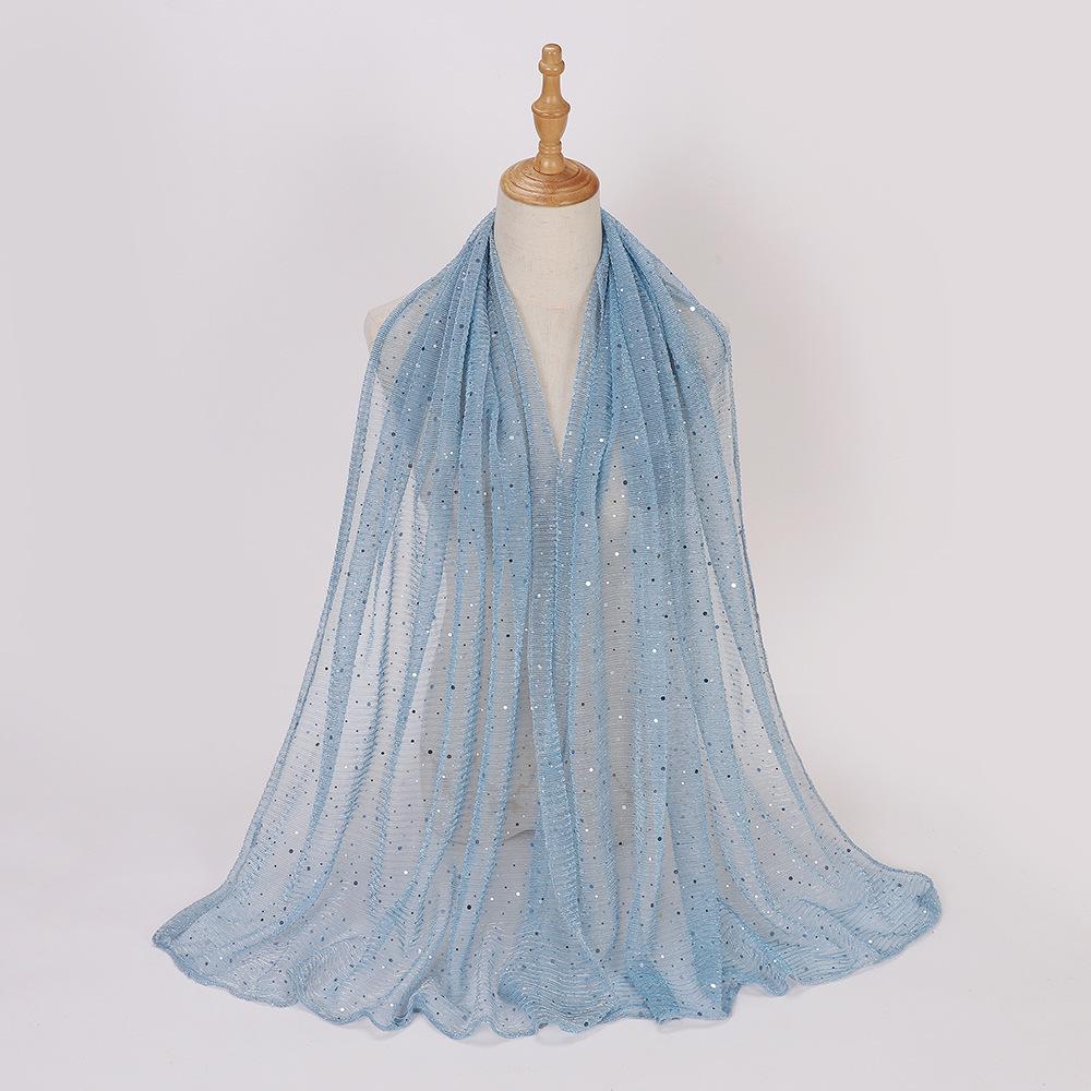 Neuer Stil Kopftuch Euro-Amerikanischer Trend Pailletten Schal Hijab Herbst Pashmina Seidenschal