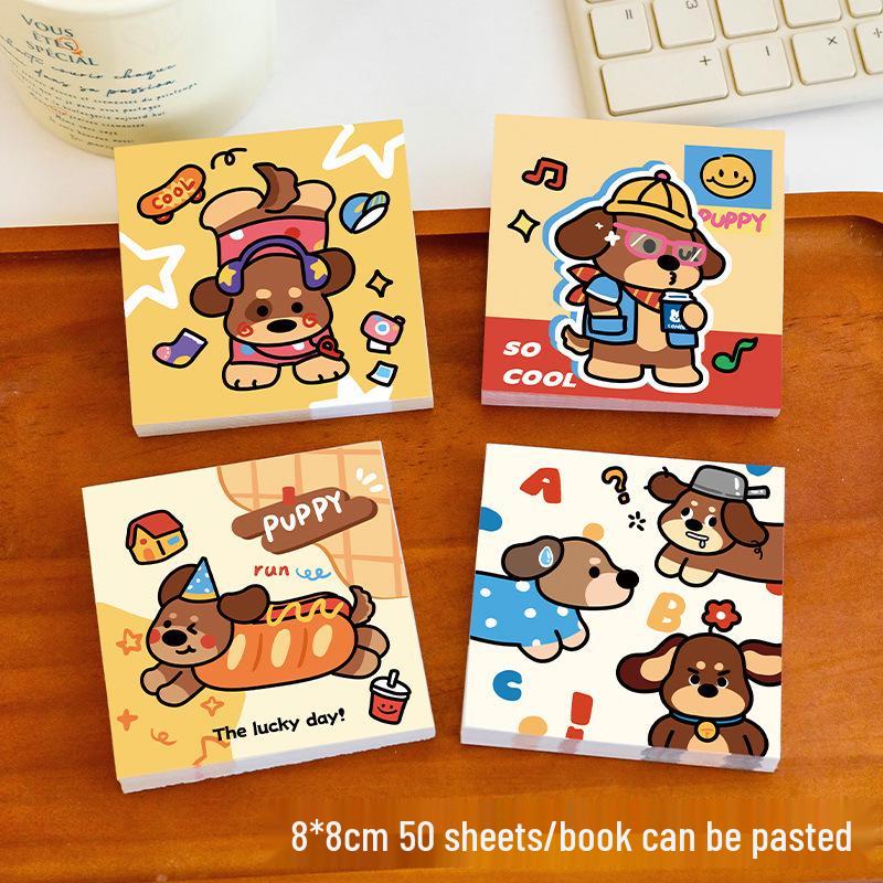 Sausage Dog Cute Sticky Notes: Adorable Reusable Stationery for Students and Decor. 8x8 cm