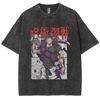 Anime Jujutsu Kaisen Gojo Satoru T Shirts Washed Men's Women Cotton Harajuku T-Shirts Ryomen Sukuna Retro for Unisex Tops