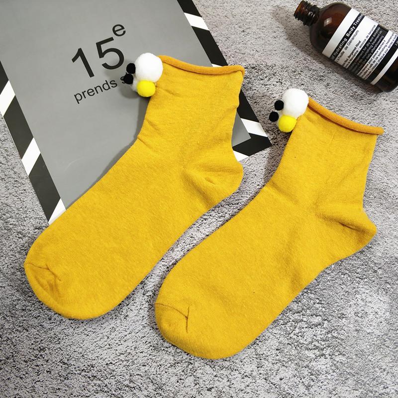 3d three-dimensional big eyes cute cartoon candy color women's cotton tube socks