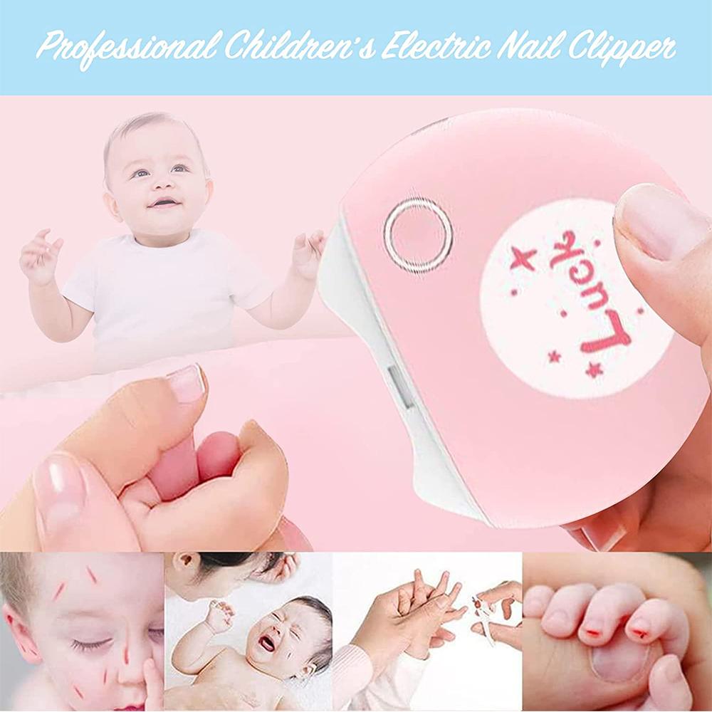 2-i-1 automatisk negletrimmer med lett 2 hastigheter neglefil USB oppladbar